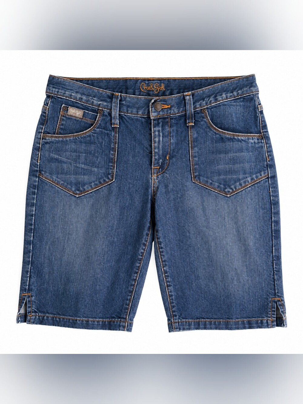 Cruel Girl Denim Bermuda Shorts Size 11 Medium Wash Western Cowgirl 100% Cotton